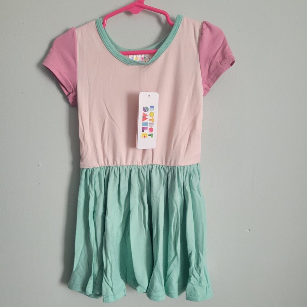 Dot Dot Smile Smile Girl's 2T Toddler Pink & Green Cap Sleeve NWT